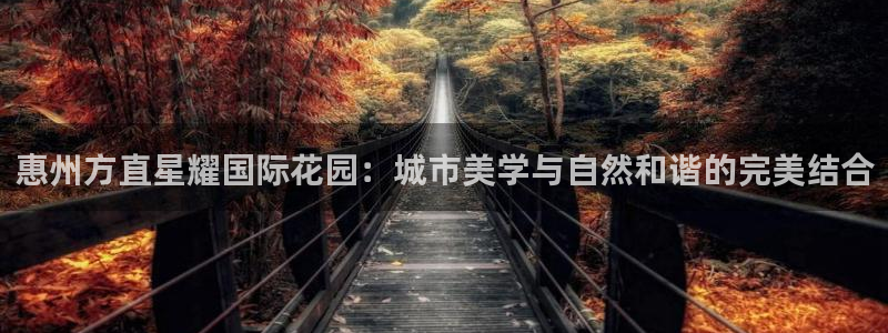 mg不朽情缘平台开户链接：惠州方直星耀国际花园：城市美学与自然和谐的完美结合